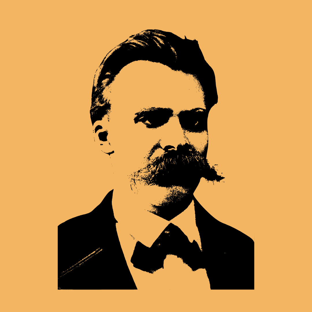 silhueta na cor preta do escritor friedrich nietzsche