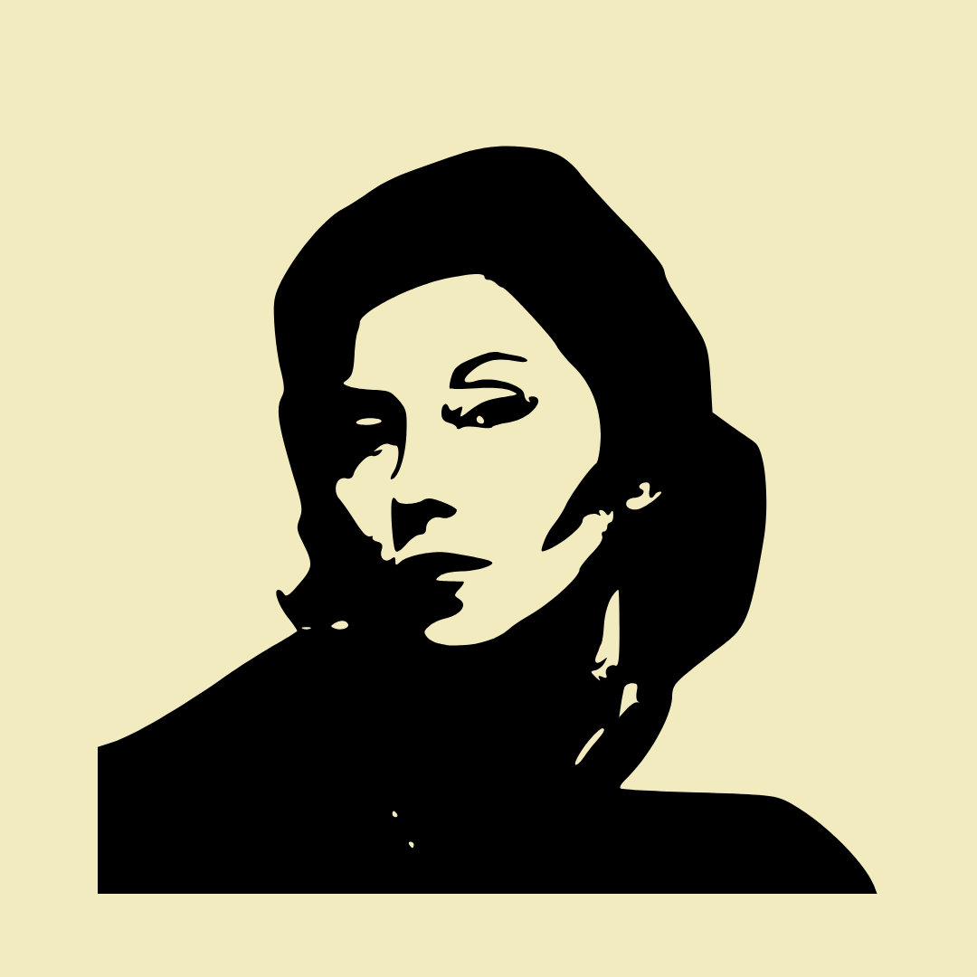 silhueta na cor preta da escritora Clarice Lispector.