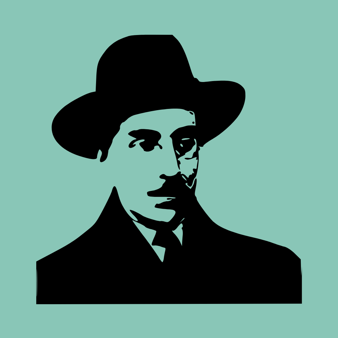 silhueta na cor preta do escritor fernando pessoa