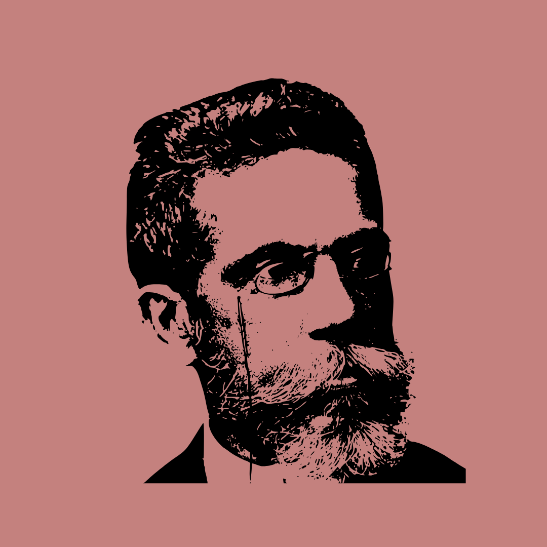 silhueta na cor preta do escritor machado de assis